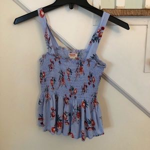 Floral smocked tank top